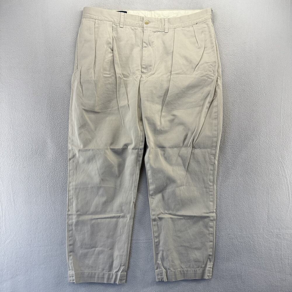 Vintage Ralph Lauren Pants Men's 38x30 fits 36x29 Beige Tan Ethan Baggy Trousers